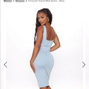 Fashion Nova blue dress midi